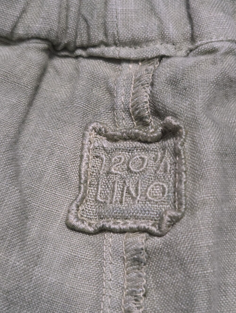 Green Italian Linen Drawstring Pants Size 44 - Picture 5 of 7